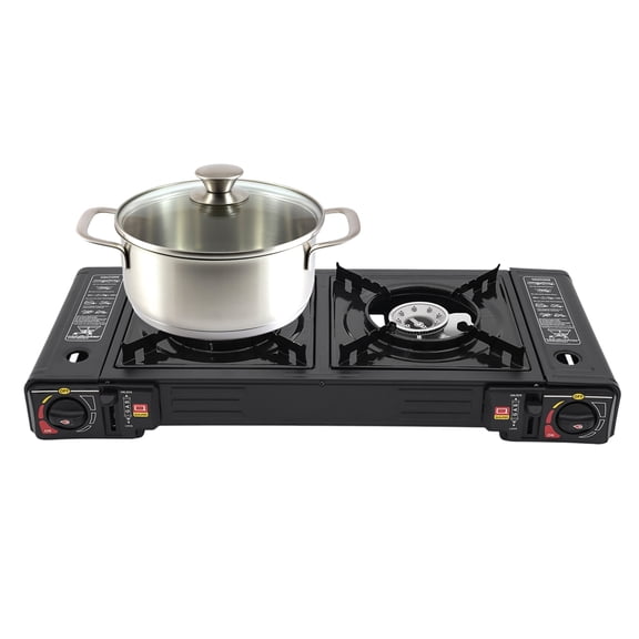 DENEST Portable 2-Burner Auto Ignition Butane Camping Stove for Indoor Outdoor RV New