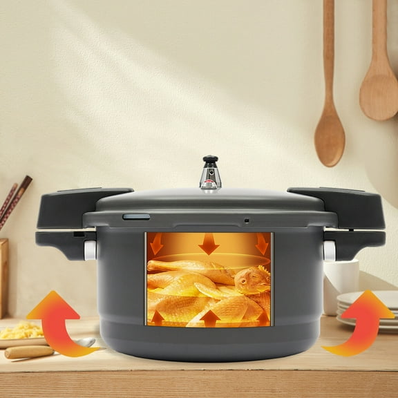 DENEST Pressure Cooker, Pressure Canner, Pot Cooker, 10 Quart Canning Pot Stove Top with Spring Valve Safeguard Devices, for All Kinds of Stoves