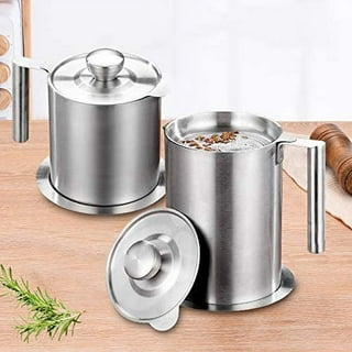 Cook N Home 1.5 qt. 14-Cup Stainless Steel Oil Storage Can Strainer 02651 -  The Home Depot