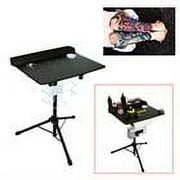 DENEST Tattoo Work Table Tattoo Tray Mobile Work Station Stand Removable Adjustable With Tripod Base Black