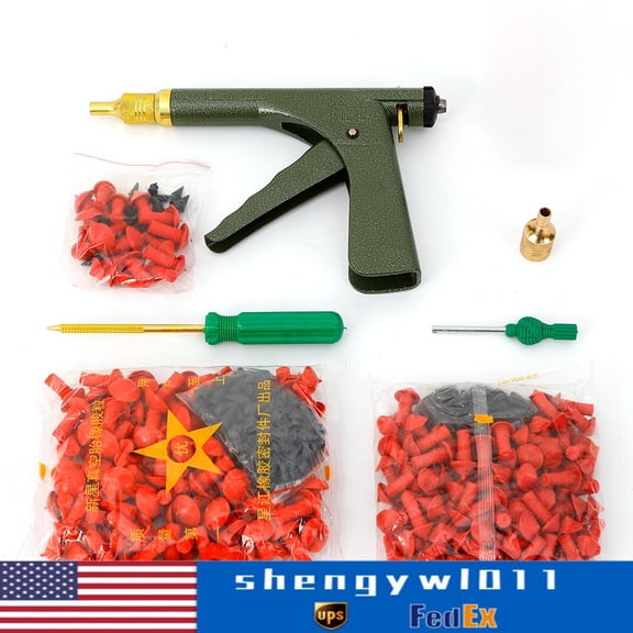 DENEST Tire Plugger Tubeless Tire Wheel Repair Gun Kit Mushroom Plug Probe Nozzle! Best