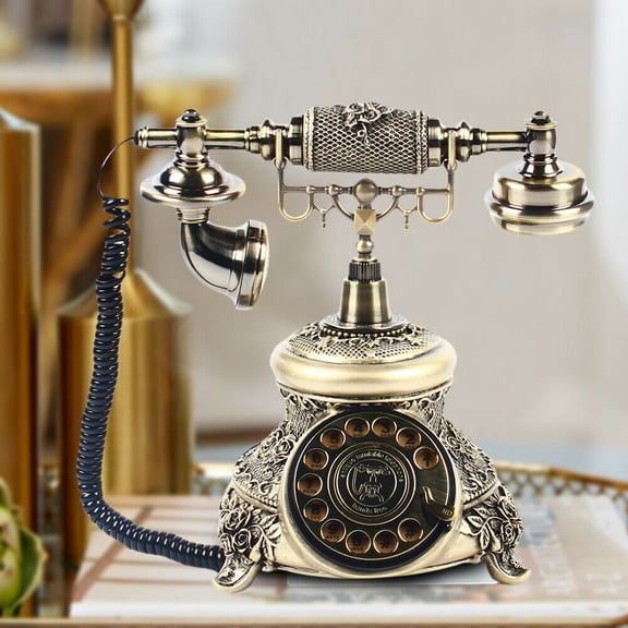 DENEST Vintage Rotary Dial Phone Telephone Old Fashioned Retro Landline Decor Home