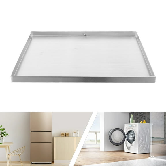 DENEST Washing Machine Pan Stainless Steel Washer Tray Drip 30x30x1.5 inch