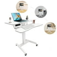 thumbnail image 1 of DENEST White Computer Desk Height Adjustable Rolling Electric Podium Desk For Office, 1 of 11