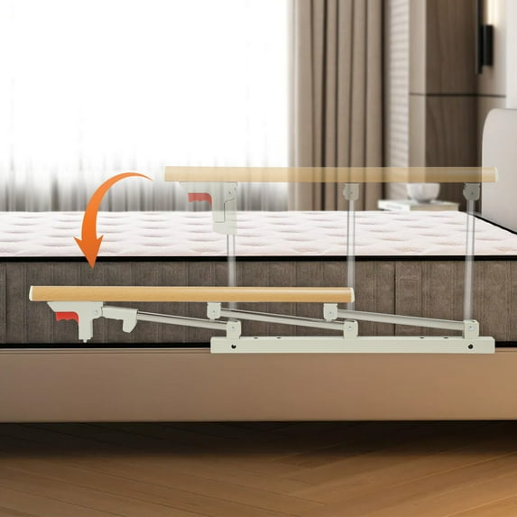 DENEST Wood color Bed safety railings enhance bedside safety and provide peace of mind