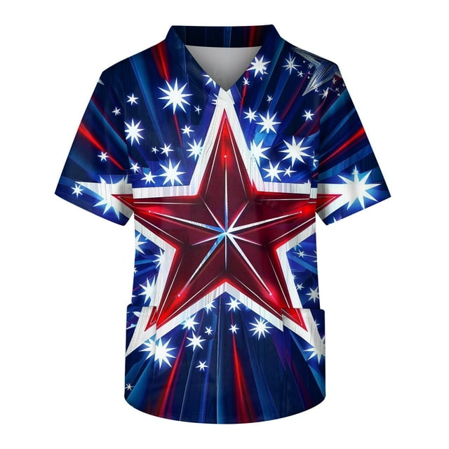 DENGDENG 4th of July Shirts for Men Short Sleeve Independence Day USA ...