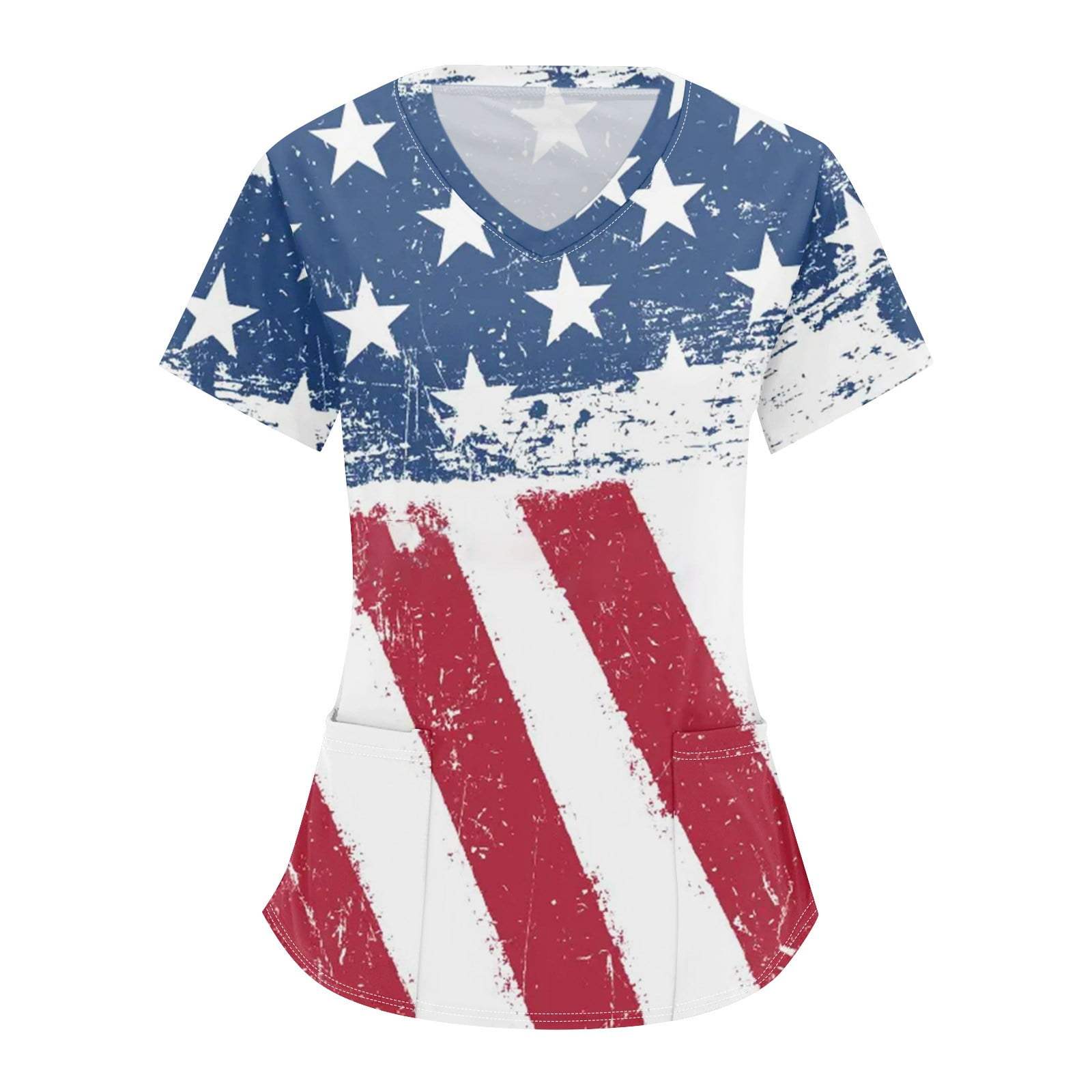 DENGDENG 4th of July Tee Shirts for Women Short Sleeve Patriotic USA