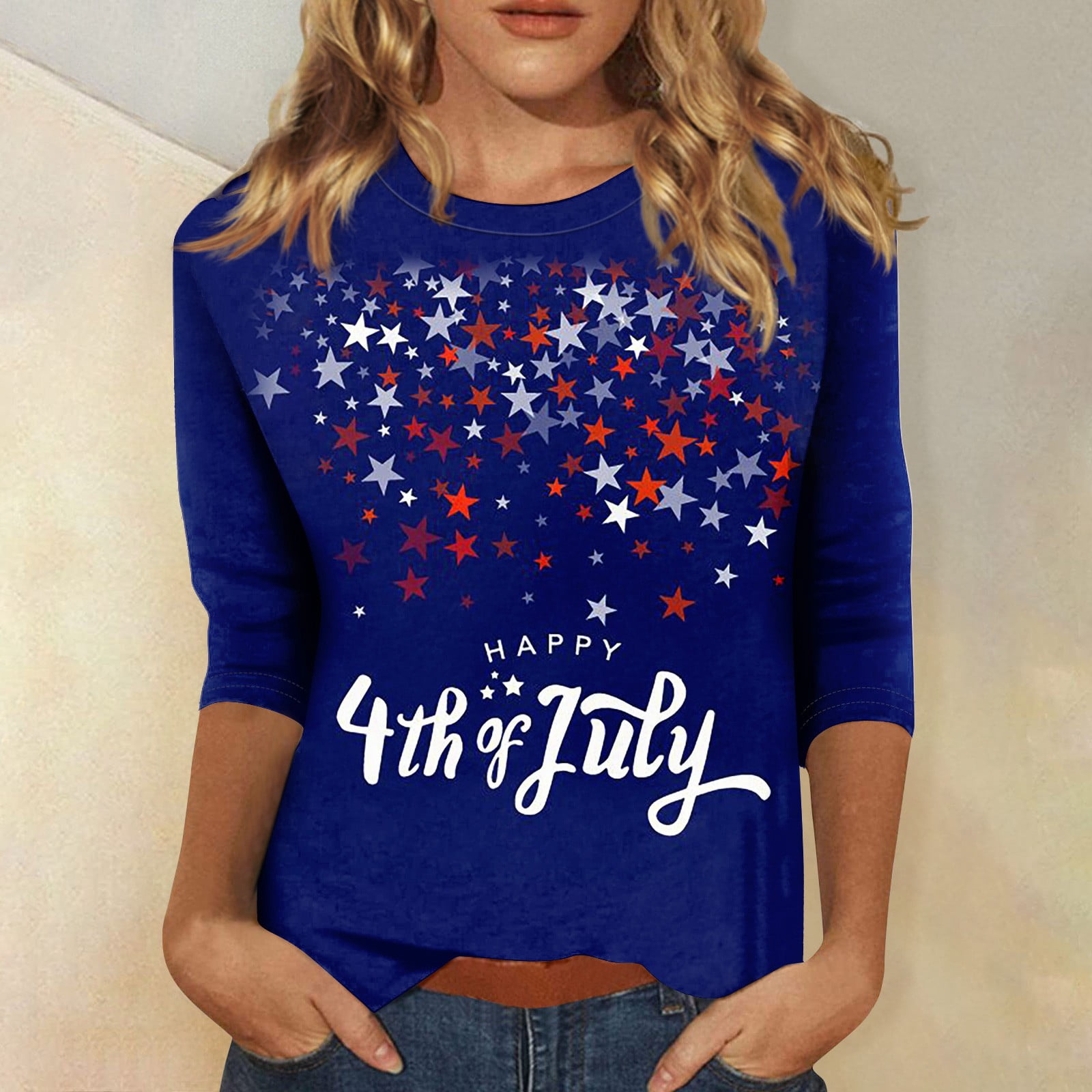 dengdeng-4th-of-july-womens-3-4-length-tee-shirts-patriotic-mid-length