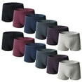 thumbnail image 1 of DENGDENG 6 Pack Men Underwear Boxer Brief Low Rise Moisture Wicking Breathable Boxer Brief Comfortable Solid Trunks Plus Size black,white,gray,blue,wine,purple 5XL, 1 of 7