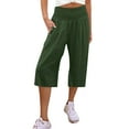DENGDENG Capri Yoga Pants for Women Casual Trendy Wide Leg High Waisted