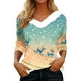 DENGDENG Christmas Party Tops for Women Snowflake Santa Deer Graphic