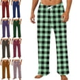 thumbnail image 1 of DENGDENG Christmas Pj Bottoms Buffalo Plaid Fall Flannel Fleece Pajama Pants Baggy Lounge Fuzzy Sleepwear Pants Soft Straight Leg Drawstring Cute Funny Pajamas with Pockets Green L, 1 of 6