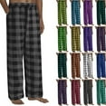 thumbnail image 1 of DENGDENG Christmas Pjs Mens Plaid Fleece Wide Leg Pajamas Bottoms Cute Sleepwear Lounge Baggy Pants Elastic Waist Drawstring Casual Warm Pjs Pants with Pockets Black 3XL, 1 of 5