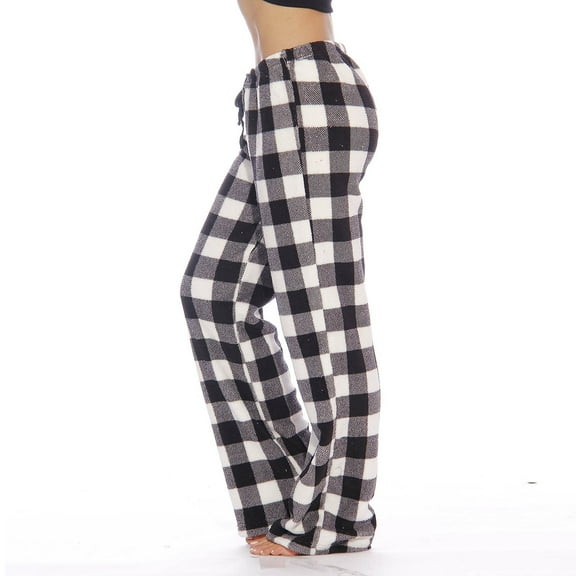DENGDENG Flannel Womens Christmas Plaid Pj Pants Plaid Cute Pajamas Joggers Lounge Sleep Bottoms Plus Size Checkered Pants Comfy Drawstring Wide Leg Pants Gray XXXL