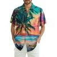 DENGDENG Hawaiian Men'S Shirts Short Sleeve Button Down Vacation Summer Beach Shirt Floral Funny Tropical Casual Shirts Earthy Yellow 3XL