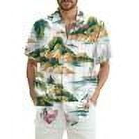 DENGDENG Hawaiian Vacation T Shirts For Men Short Sleeve Button Down Casual Summer Beach Shirt Floral Tropical Hawaii Shirts White S