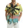 Weecreeture Men's Hawaiian Shirt – Tropical Floral Print Short Sleeve Button-Down For Beach & Vacation | Black Cerulean Hibiscus