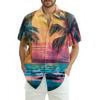 DENGDENG Men'S Hawaian Shirts Short Sleeve Button Down Casual Summer Beach Shirt Vacation Tropical Floral Plus Size Shirts Purple Pink 3XL