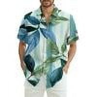 DENGDENG Men'S Hawaiian Shirt Short Sleeves Printed Summer Casual Tropical Beach Shirts Vacation Floral Plus Size Button Down Aloha Shirts Sky Blue 4XL