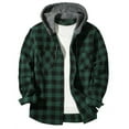 thumbnail image 1 of DENGDENG Men's Flannel Plaid Shirt Casual Button Down Hoodie Shirts Fall Western Long Sleeve Hooded Jackets with Pockets Green XXL, 1 of 4