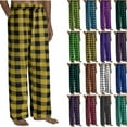 thumbnail image 1 of DENGDENG Mens Fleece Pj Pants Christmas Buffalo Plaid Baggy Wide Leg Pajamas Bottoms Fall Loungewear Sleep Winter Pants Drawstring Elastic Waist Cotton Warm Pajama Pants with Pockets Yellow L, 1 of 5