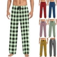 thumbnail image 1 of DENGDENG Mens Pajamas Christmas Plaid Warm Elastic Waist Pjs Bottoms Cozy Loungewear Sleep Plus Size Pants Drawstring Wide Leg Winter Microfleece Pajama Pants Mint Green XXL, 1 of 5