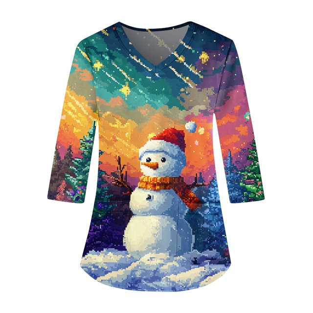 DENGDENG Nursing Scrubs for Women Christmas Santa Deer Christmas Tree