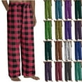 thumbnail image 1 of DENGDENG Plush Pajama Pants Men Christmas Buffalo Plaid Fall Elastic Waist Pj Pants Fleece Lounge Sleepwear Holiday Pants Drawstring Wide Leg Baggy Winter Pajamas Bottoms with Pockets Red L, 1 of 5