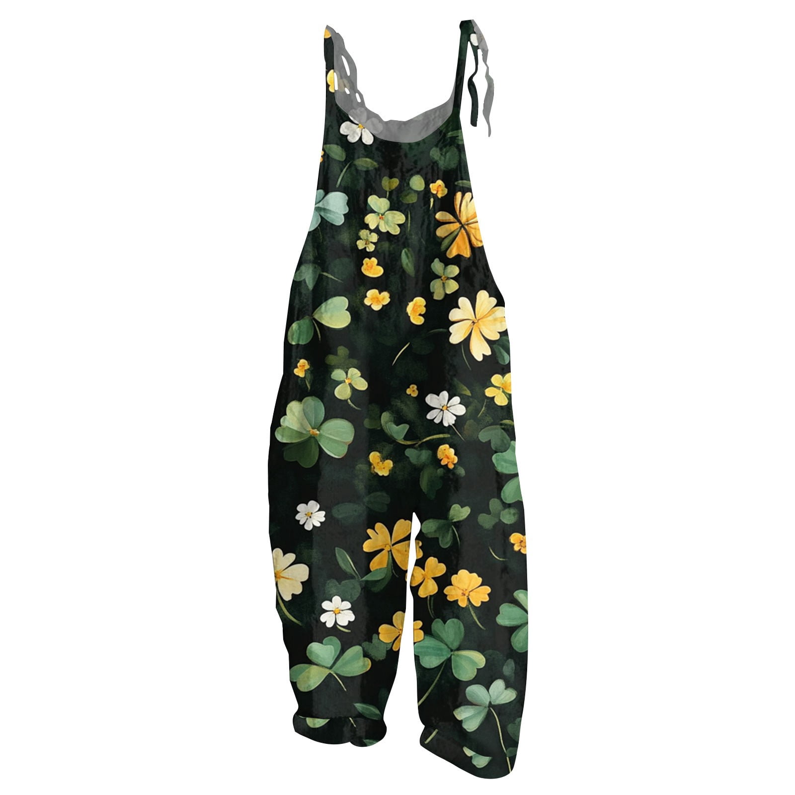 Saint Patrick's Day One Shoulder Cutout Side Shamrock Tongue Crop Top...