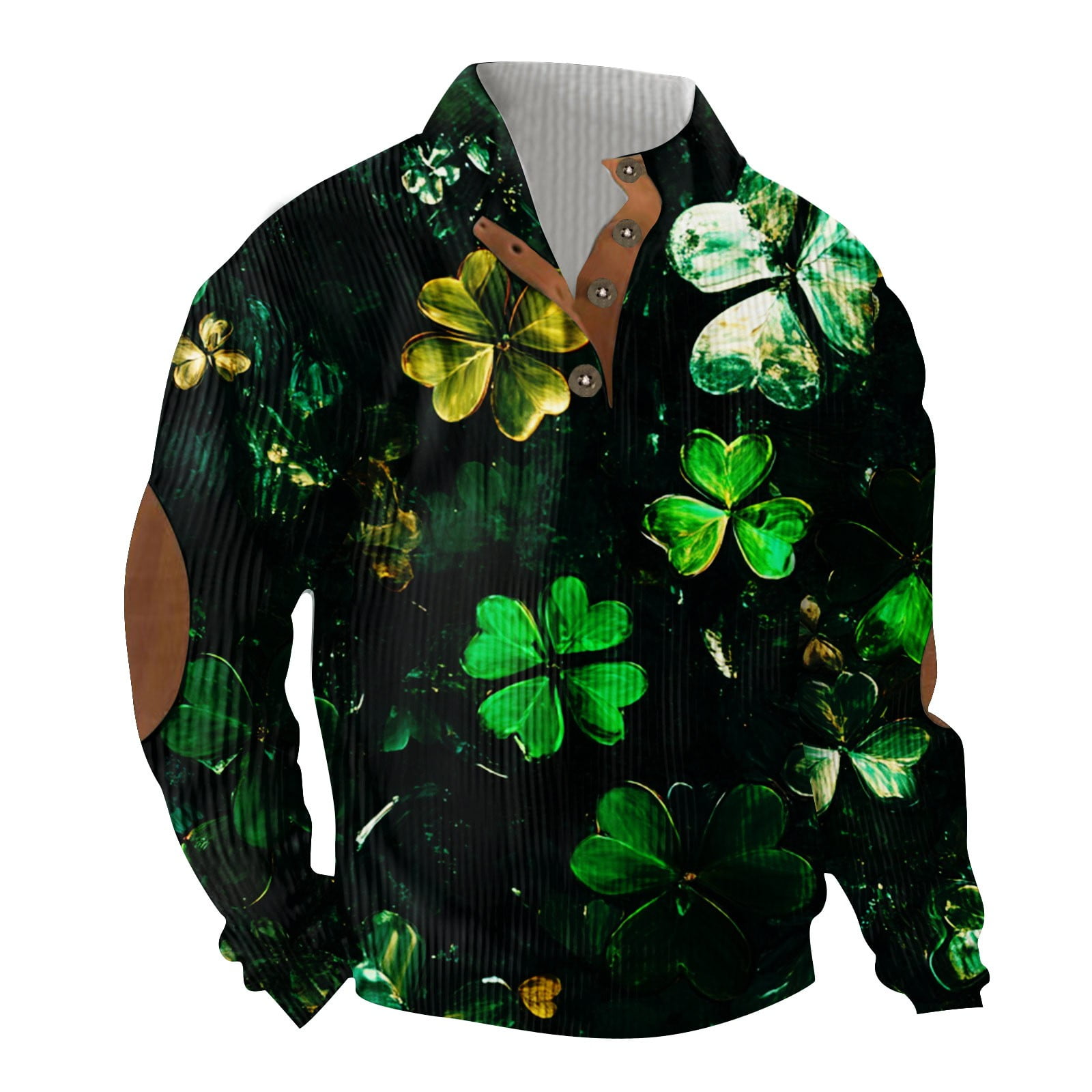 Leaf clover St. Patrick's Day Men's Golf Crewneck Pullover Sweaters Ugly Sweater