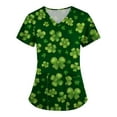 DENGDENG St Patricks Day Scrubs for Women 2025 Green Shamrock Clover