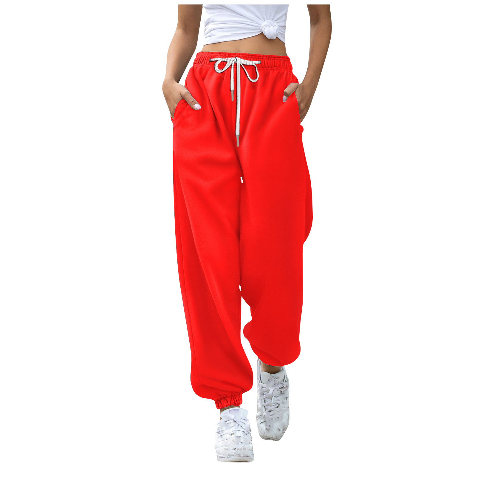 Milumia Women's Leopard Print Sweatpants - Elastic Waist Straight Wide Leg Trousers