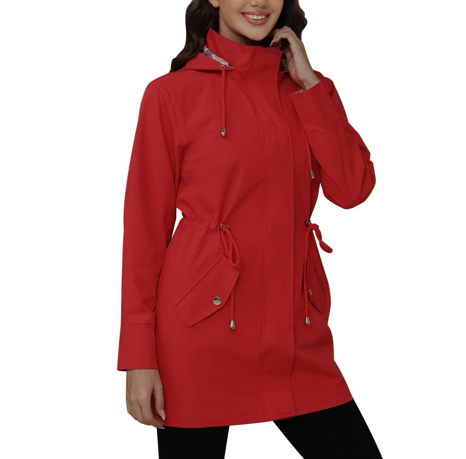Fall Waterproof DENGDENG Women Rain Jacket 2025 Fall Waterproof Lightweight Rain ...