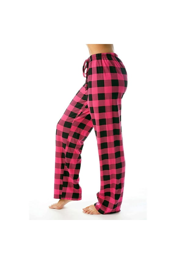 Women's Cotton Pajama Bottoms Lightweight Plaid Christmas Pajama Pants Sleepwear Lounge Pjs Fall Funny Y2k Wide Leg Palazzo Pants Wine XXL