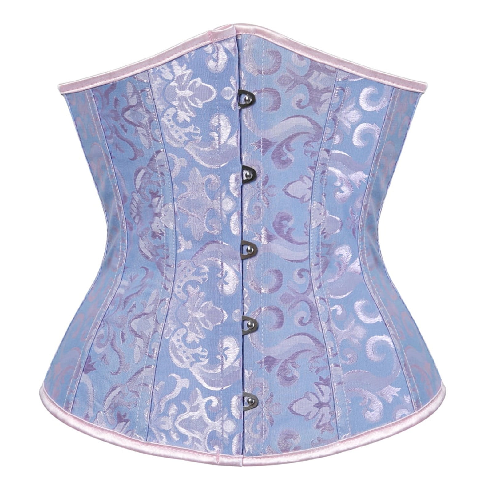DENGDENG Women's Lace Up Boned Waist Training Underbust Corset Purple
