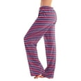thumbnail image 1 of DENGDENG Women's Plus Size Pajamas Fall Striped Pajama Pants Cute Sleepwear Wide Leg Lounge Pjs Plaid Matching Family Christmas Baggy Lightweight Palazzo Pants Purple Pink S, 1 of 6