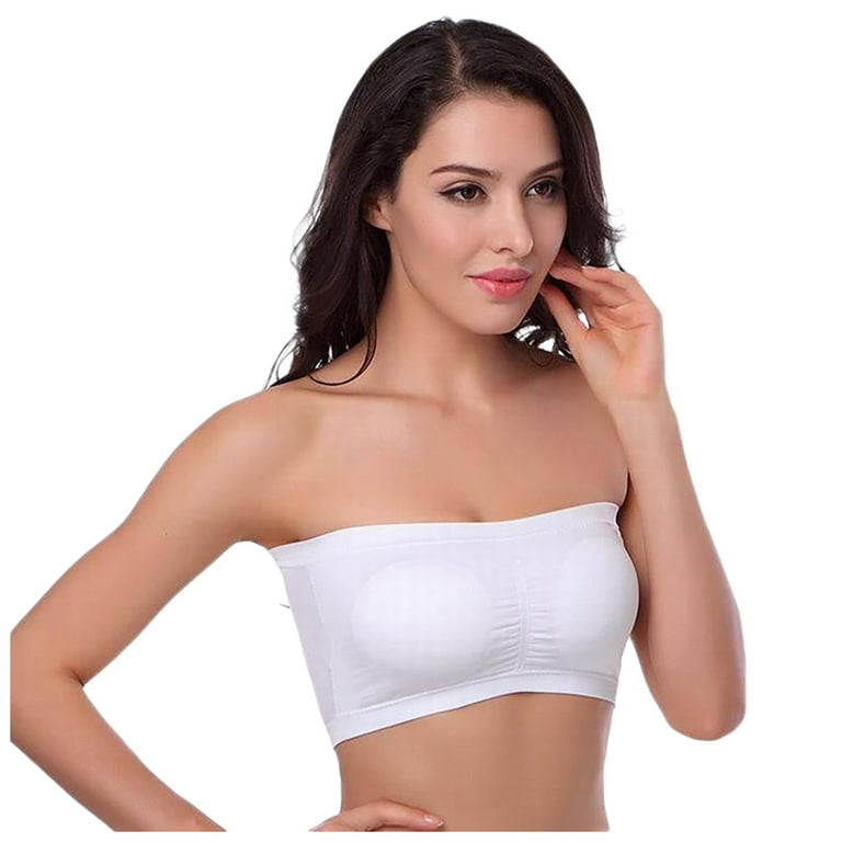 Bandeau Bra Padded Wireless Strapless Bra For Women Bandeau Top