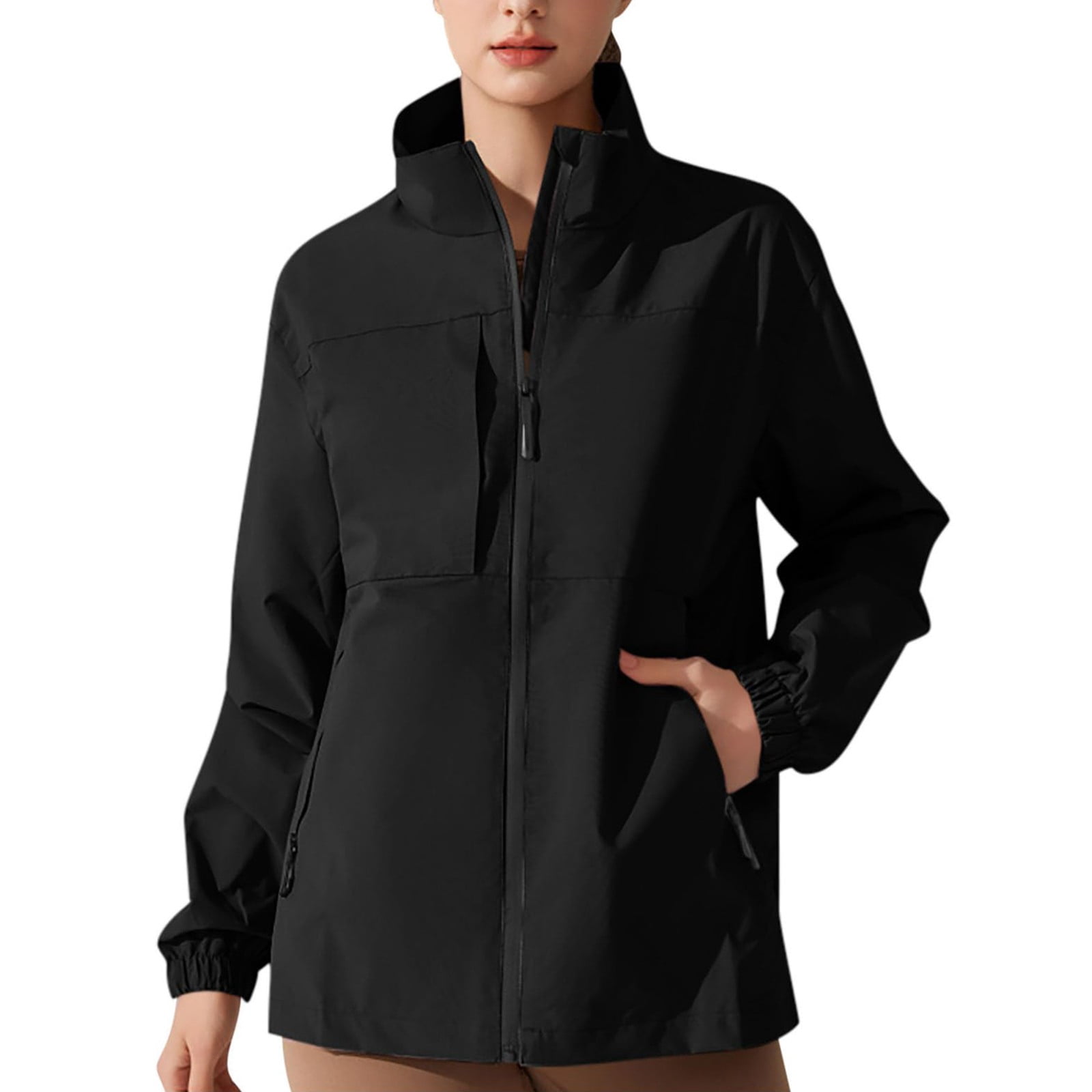 Fall Waterproof DENGDENG Women's Rain Jackets And Coats Plus Size Lightweight ...