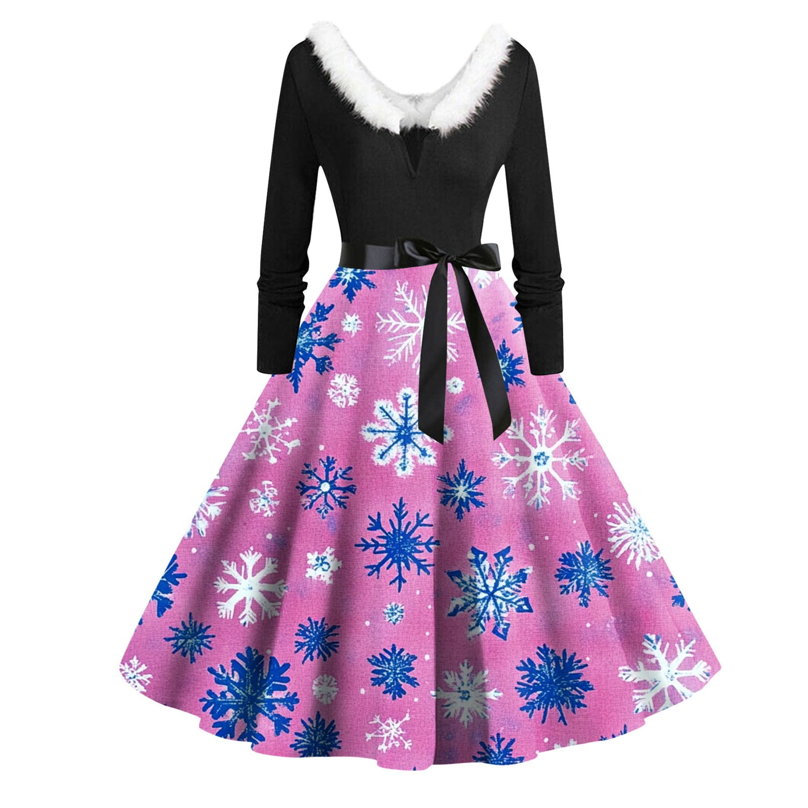 DENGDENG Womens Christmas Dresses Costume Plus Size Snowman Snowflake