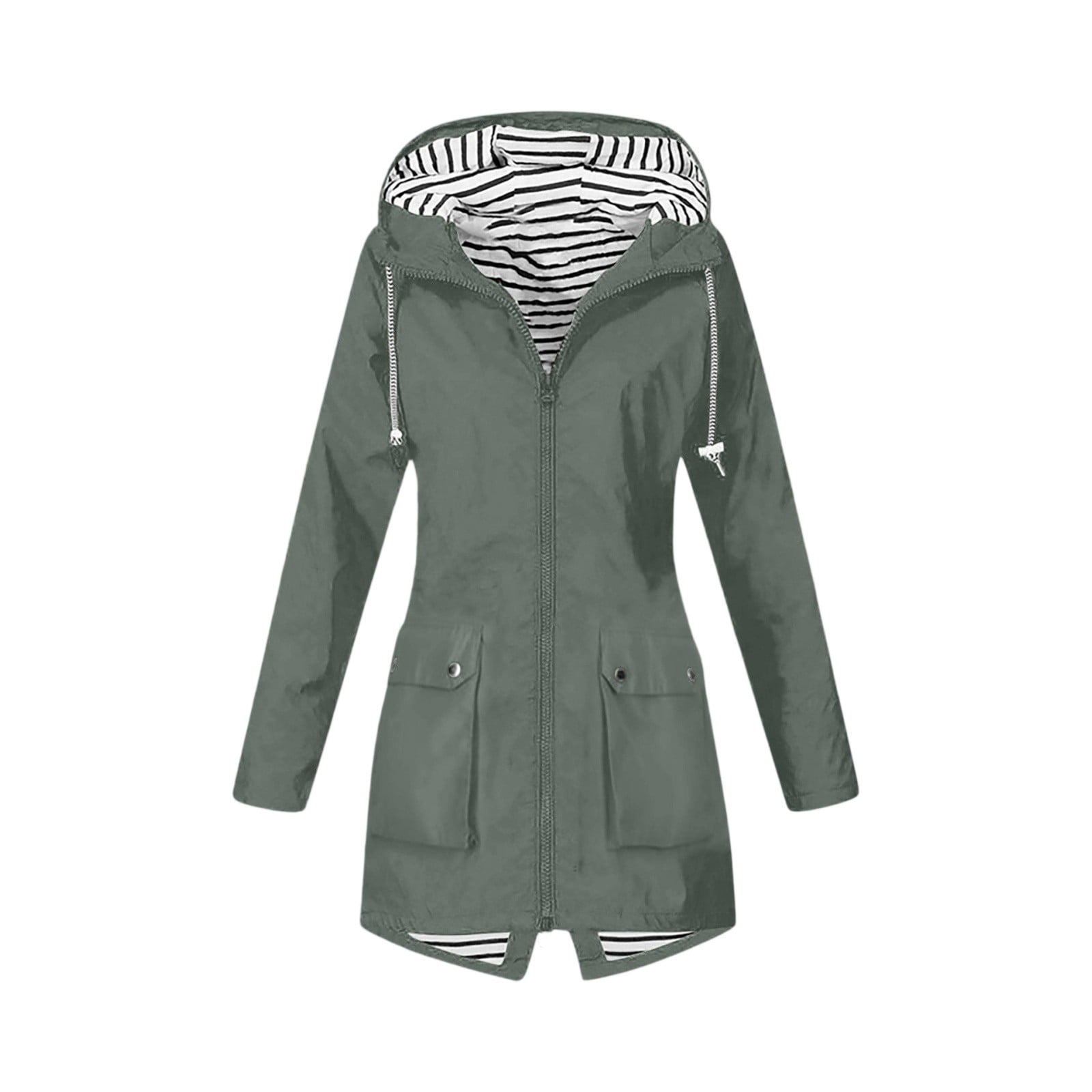 BVOFAR Rain Jacket For Women Lightweight Waterproof Hooded Raincoats Windbreaker Full Zip Coats Packable Outdoor Hiking Jackets