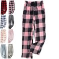 thumbnail image 1 of DENGDENG Womens Plaid Pajama Pants Petite Christmas Cozy Flannel Fleece Pajamas Pants Cute Fuzzy Loungewear Sleep Pants Plush Elastic Waist Plus Size Soft Pj Bottoms with Pockets Pink M, 1 of 5