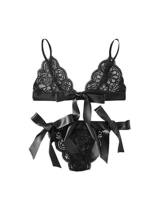 Lingerie Set for Women Valentines Day 2Pcs Underwear Sets Exotic High Waist  Lace Bra Panty Sets 