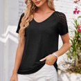 DENGDENG Womens Tshirts Trendy Fashion Tops Lace Short Sleeve Business