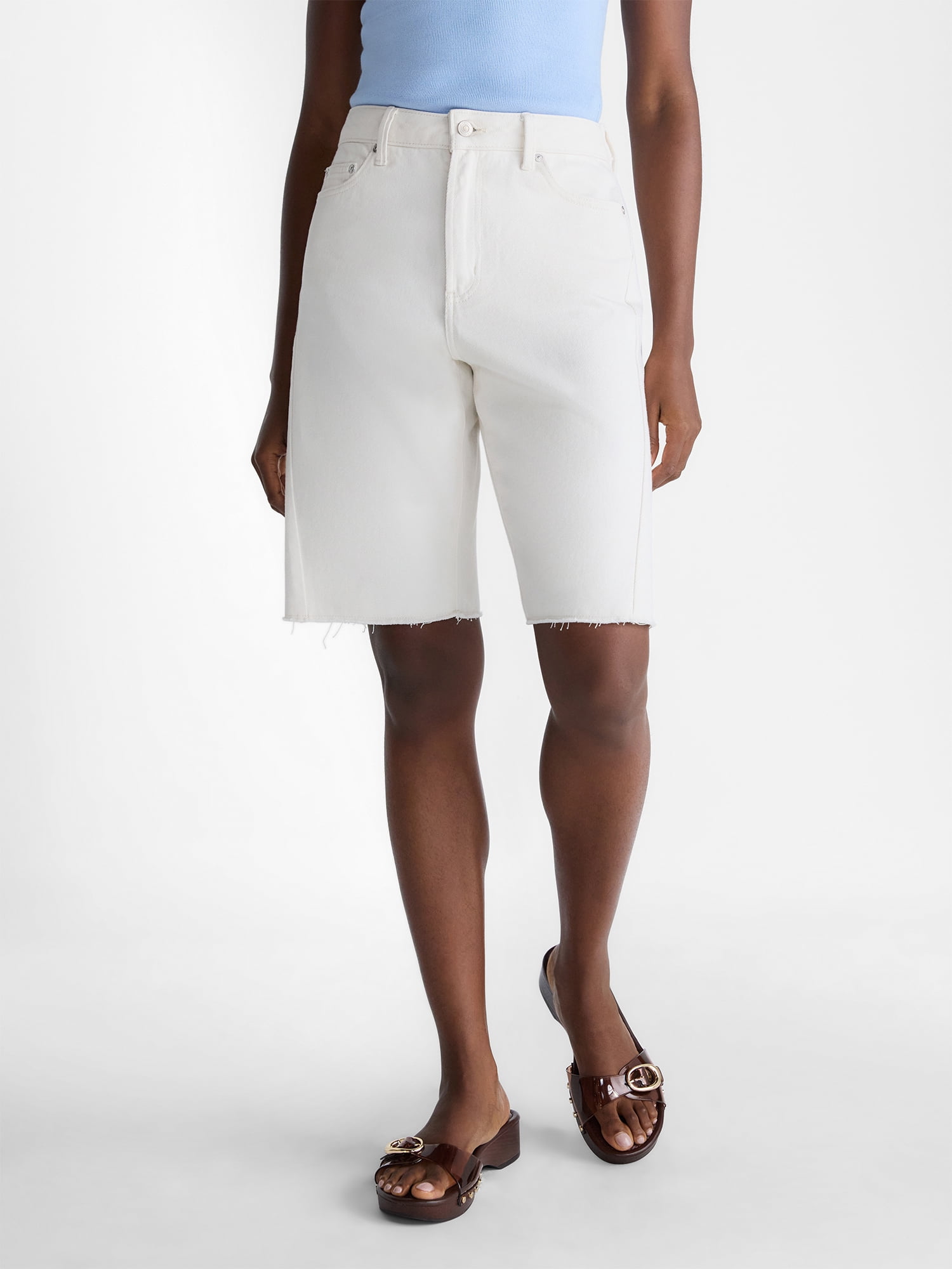 Scoop Women's and Women's Plus Denim Bermuda Shorts, Sizes 0-26W