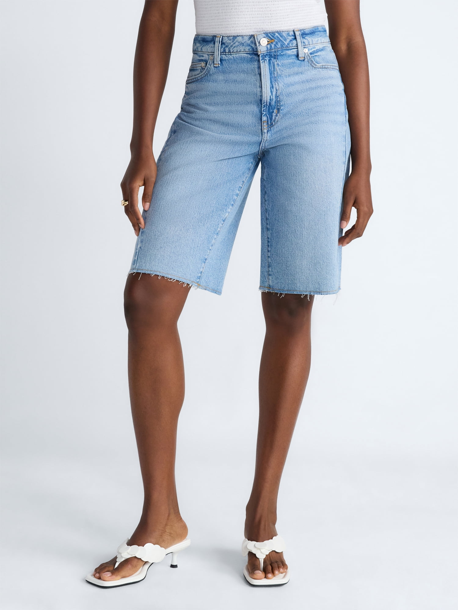Scoop Women's and Women's Plus Denim Bermuda Shorts, Sizes 0-26W