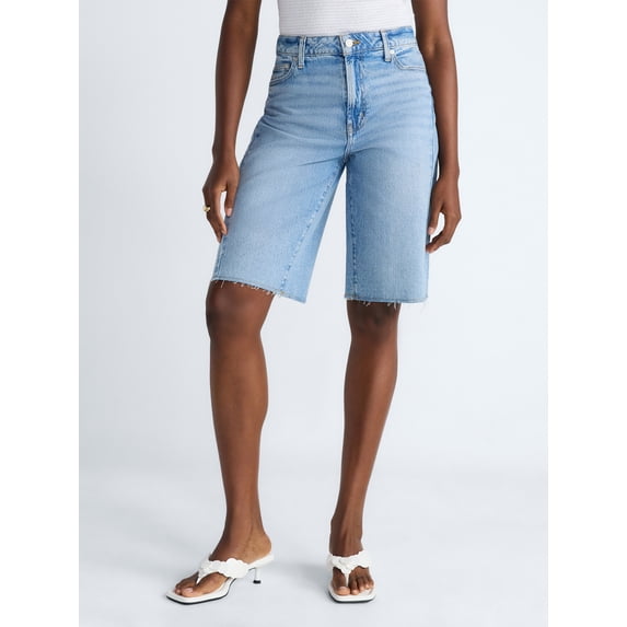 Scoop Women's and Women's Plus Denim Bermuda Shorts, Sizes 0-26W