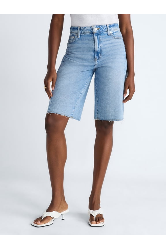 Women's and Women's Plus Denim Bermuda Shorts, Sizes 0-26W