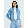 thumbnail image 1 of Scoop Women's and Women's Plus Denim Bomber Jacket, Midweight, Sizes XS-4X, 1 of 7