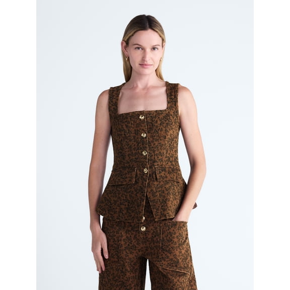 Scoop Women's and Women's Plus Denim Corset Top, Sizes XS-4X
