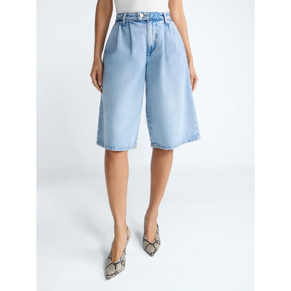 Devil Wears Prada Scoop Collection Women's and Women's Plus Denim Pleated Culottes, Sizes 0-26W